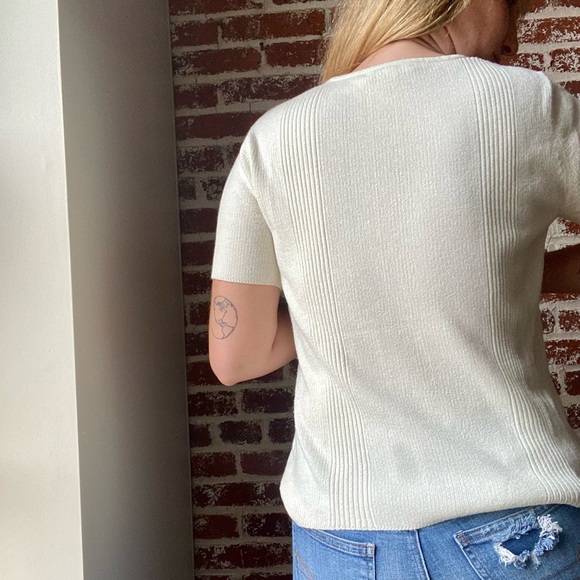 Kasper off white knit top - Picture 3 of 6
